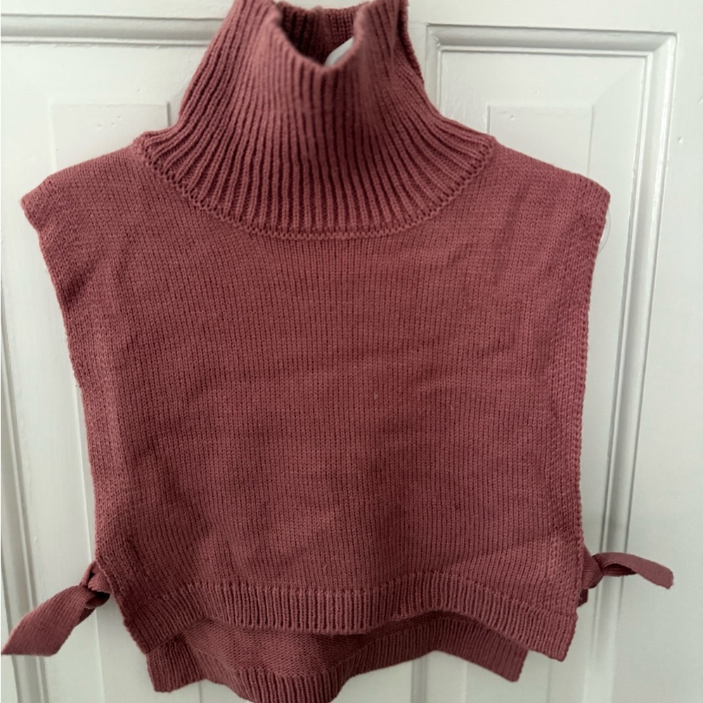 Kids Pink Turtleneck Sweater Vest